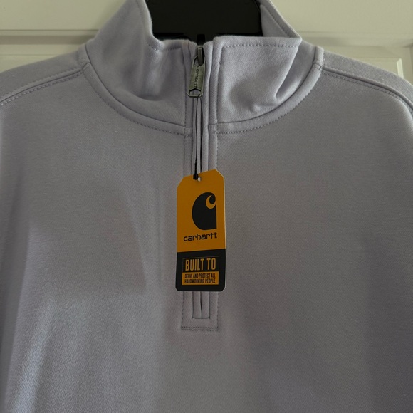 NWT Carhartt Women's Lilac Quarter Zip-Up fleece lined sweater - Picture 3 of 6
